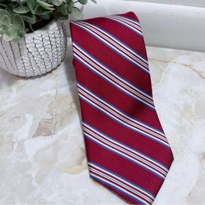 NWOT Brooks Brothers Men's 100% Silk‎ Stain Resistant Tie Red/Blue 61" x 3 1/2"